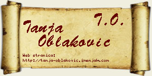 Tanja Oblaković vizit kartica